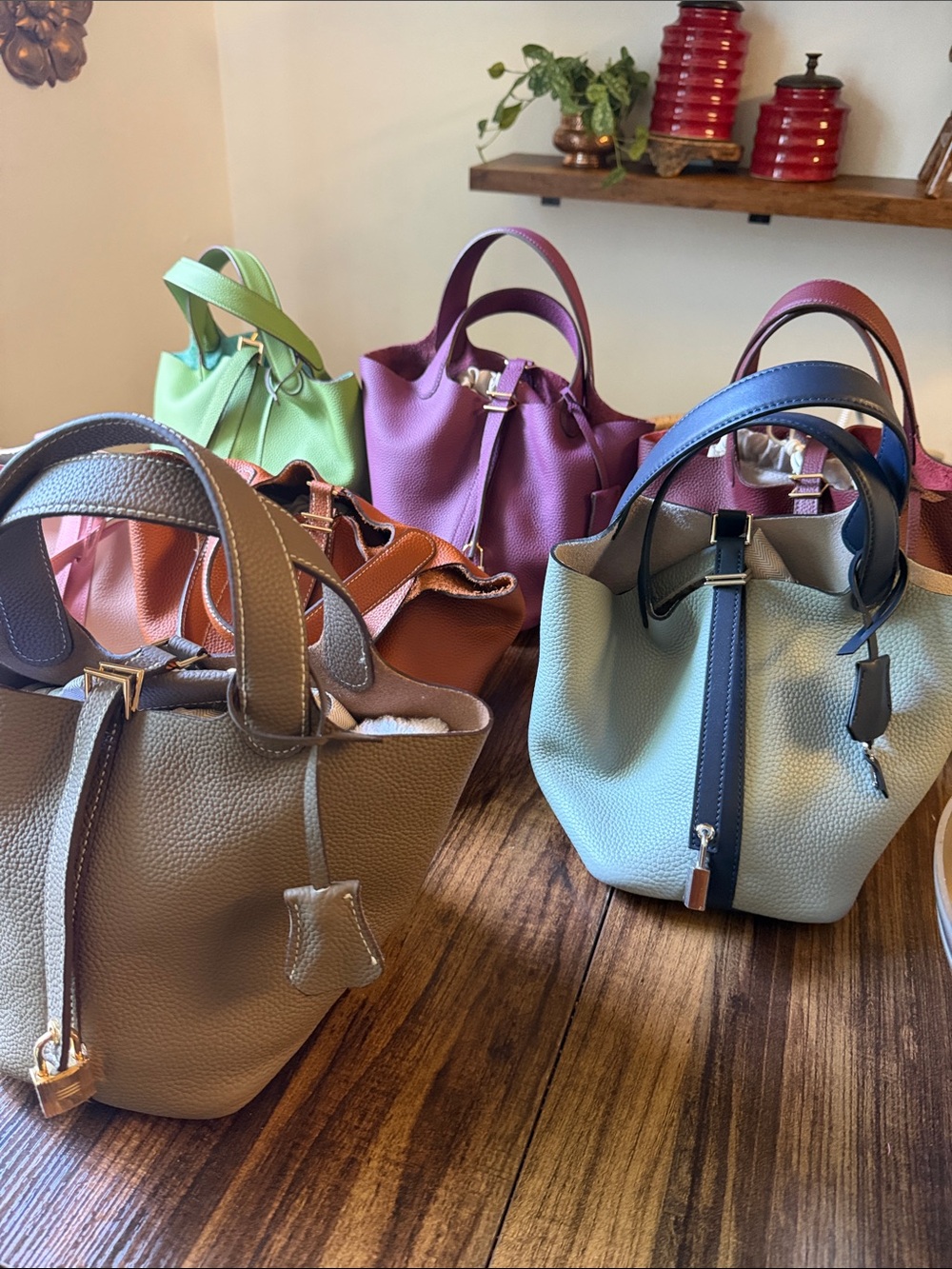Lot of 7 Mini Handbags made with GENUINE Cowhide Leather - Picture 17 of 17